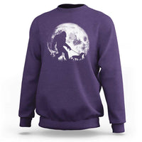 Bigfoot Walking Dachshund Sweatshirt Funny Doxie Wiener Sasquatch Night Stroll Full Moon - Wonder Print Shop