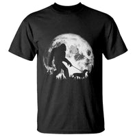 Bigfoot Walking Dachshund T Shirt Funny Doxie Wiener Sasquatch Night Stroll Full Moon - Wonder Print Shop