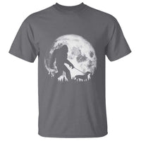 Bigfoot Walking Dachshund T Shirt Funny Doxie Wiener Sasquatch Night Stroll Full Moon - Wonder Print Shop