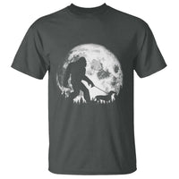 Bigfoot Walking Dachshund T Shirt Funny Doxie Wiener Sasquatch Night Stroll Full Moon - Wonder Print Shop