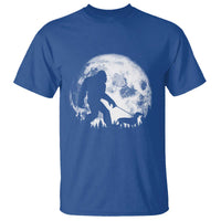 Bigfoot Walking Dachshund T Shirt Funny Doxie Wiener Sasquatch Night Stroll Full Moon - Wonder Print Shop