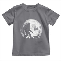 Bigfoot Walking Dachshund Toddler T Shirt Funny Doxie Wiener Sasquatch Night Stroll Full Moon - Wonder Print Shop