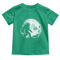 Bigfoot Walking Dachshund Toddler T Shirt Funny Doxie Wiener Sasquatch Night Stroll Full Moon - Wonder Print Shop