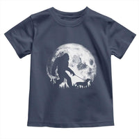 Bigfoot Walking Dachshund Toddler T Shirt Funny Doxie Wiener Sasquatch Night Stroll Full Moon - Wonder Print Shop