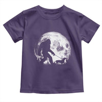Bigfoot Walking Dachshund Toddler T Shirt Funny Doxie Wiener Sasquatch Night Stroll Full Moon - Wonder Print Shop