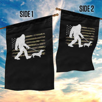 Bigfoot Walking Dachshund Garden Flag Sasquatch Camo American Flag USA Military Patriotic - Wonder Print Shop