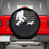 Bigfoot Walking Dachshund Spare Tire Cover Sasquatch Camo American Flag USA Military Patriotic - Wonder Print Shop