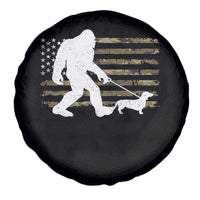 Bigfoot Walking Dachshund Spare Tire Cover Sasquatch Camo American Flag USA Military Patriotic - Wonder Print Shop