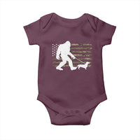 Bigfoot Walking Dachshund Baby Onesie Sasquatch Camo American Flag USA Military Patriotic - Wonder Print Shop