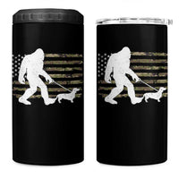Bigfoot Walking Dachshund 4 in 1 Can Cooler Tumbler Sasquatch Camo American Flag USA Military Patriotic - Wonder Print Shop