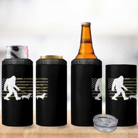 Bigfoot Walking Dachshund 4 in 1 Can Cooler Tumbler Sasquatch Camo American Flag USA Military Patriotic - Wonder Print Shop