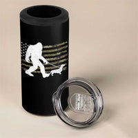 Bigfoot Walking Dachshund 4 in 1 Can Cooler Tumbler Sasquatch Camo American Flag USA Military Patriotic - Wonder Print Shop