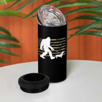 Bigfoot Walking Dachshund 4 in 1 Can Cooler Tumbler Sasquatch Camo American Flag USA Military Patriotic - Wonder Print Shop