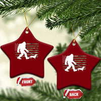 Bigfoot Walking Dachshund Ceramic Ornament Sasquatch Camo American Flag USA Military Patriotic - Wonder Print Shop