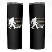 Bigfoot Walking Dachshund Skinny Tumbler Sasquatch Camo American Flag USA Military Patriotic - Wonder Print Shop