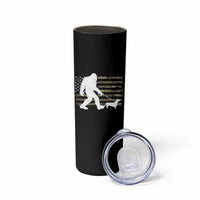 Bigfoot Walking Dachshund Skinny Tumbler Sasquatch Camo American Flag USA Military Patriotic - Wonder Print Shop