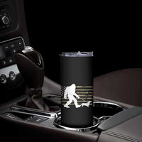 Bigfoot Walking Dachshund Skinny Tumbler Sasquatch Camo American Flag USA Military Patriotic - Wonder Print Shop
