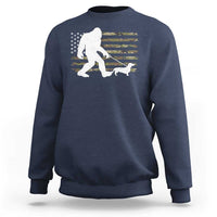 Bigfoot Walking Dachshund Sweatshirt Sasquatch Camo American Flag USA Military Patriotic - Wonder Print Shop
