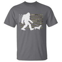 Bigfoot Walking Dachshund T Shirt Sasquatch Camo American Flag USA Military Patriotic - Wonder Print Shop