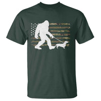 Bigfoot Walking Dachshund T Shirt Sasquatch Camo American Flag USA Military Patriotic - Wonder Print Shop