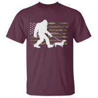 Bigfoot Walking Dachshund T Shirt Sasquatch Camo American Flag USA Military Patriotic - Wonder Print Shop