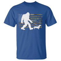 Bigfoot Walking Dachshund T Shirt Sasquatch Camo American Flag USA Military Patriotic - Wonder Print Shop
