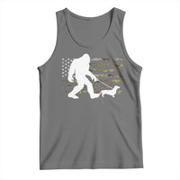 Bigfoot Walking Dachshund Tank Top Sasquatch Camo American Flag USA Military Patriotic - Wonder Print Shop
