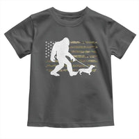 Bigfoot Walking Dachshund Toddler T Shirt Sasquatch Camo American Flag USA Military Patriotic - Wonder Print Shop
