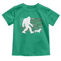 Bigfoot Walking Dachshund Toddler T Shirt Sasquatch Camo American Flag USA Military Patriotic - Wonder Print Shop