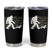 Bigfoot Walking Dachshund Tumbler Cup Sasquatch Camo American Flag USA Military Patriotic - Wonder Print Shop