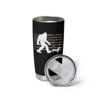 Bigfoot Walking Dachshund Tumbler Cup Sasquatch Camo American Flag USA Military Patriotic - Wonder Print Shop