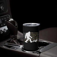 Bigfoot Walking Dachshund Tumbler Cup Sasquatch Camo American Flag USA Military Patriotic - Wonder Print Shop