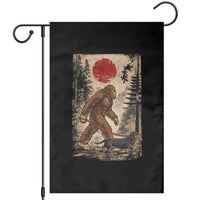 Bigfoot Dachshund Lovers Garden Flag Japanese Vintage Graphic Ukiyo-e Art Sasquatch Wiener Dog Gift