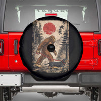 Bigfoot Dachshund Lovers Spare Tire Cover Japanese Vintage Graphic Ukiyo-e Art Sasquatch Wiener Dog Gift