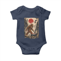 Bigfoot Dachshund Lovers Baby Onesie Japanese Vintage Graphic Ukiyo-e Art Sasquatch Wiener Dog Gift