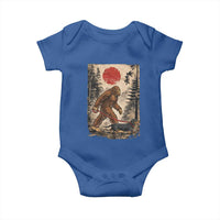 Bigfoot Dachshund Lovers Baby Onesie Japanese Vintage Graphic Ukiyo-e Art Sasquatch Wiener Dog Gift