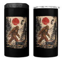 Bigfoot Dachshund Lovers 4 in 1 Can Cooler Tumbler Japanese Vintage Graphic Ukiyo-e Art Sasquatch Wiener Dog Gift