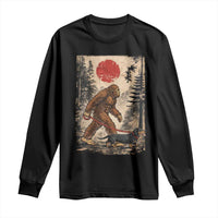 Bigfoot Dachshund Lovers Long Sleeve Shirt Japanese Vintage Graphic Ukiyo-e Art Sasquatch Wiener Dog Gift