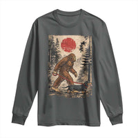 Bigfoot Dachshund Lovers Long Sleeve Shirt Japanese Vintage Graphic Ukiyo-e Art Sasquatch Wiener Dog Gift