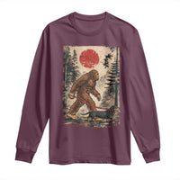 Bigfoot Dachshund Lovers Long Sleeve Shirt Japanese Vintage Graphic Ukiyo-e Art Sasquatch Wiener Dog Gift