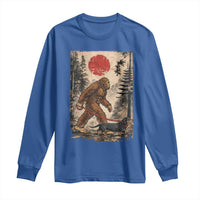 Bigfoot Dachshund Lovers Long Sleeve Shirt Japanese Vintage Graphic Ukiyo-e Art Sasquatch Wiener Dog Gift