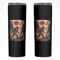 Bigfoot Dachshund Lovers Skinny Tumbler Japanese Vintage Graphic Ukiyo-e Art Sasquatch Wiener Dog Gift