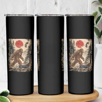 Bigfoot Dachshund Lovers Skinny Tumbler Japanese Vintage Graphic Ukiyo-e Art Sasquatch Wiener Dog Gift