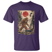 Bigfoot Dachshund Lovers T Shirt Japanese Vintage Graphic Ukiyo-e Art Sasquatch Wiener Dog Gift
