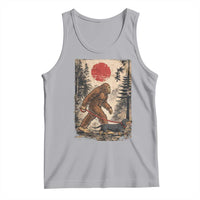 Bigfoot Dachshund Lovers Tank Top Japanese Vintage Graphic Ukiyo-e Art Sasquatch Wiener Dog Gift