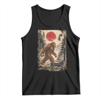 Bigfoot Dachshund Lovers Tank Top Japanese Vintage Graphic Ukiyo-e Art Sasquatch Wiener Dog Gift