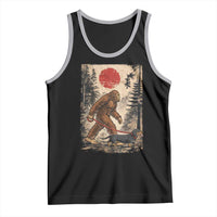 Bigfoot Dachshund Lovers Tank Top Japanese Vintage Graphic Ukiyo-e Art Sasquatch Wiener Dog Gift