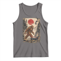 Bigfoot Dachshund Lovers Tank Top Japanese Vintage Graphic Ukiyo-e Art Sasquatch Wiener Dog Gift