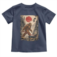 Bigfoot Dachshund Lovers Toddler T Shirt Japanese Vintage Graphic Ukiyo-e Art Sasquatch Wiener Dog Gift