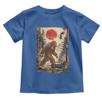 Bigfoot Dachshund Lovers Toddler T Shirt Japanese Vintage Graphic Ukiyo-e Art Sasquatch Wiener Dog Gift